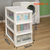 宝优妮卧室抽屉式收纳箱多层组合衣物整理柜 家用塑料杂物储物箱(白色+透明)