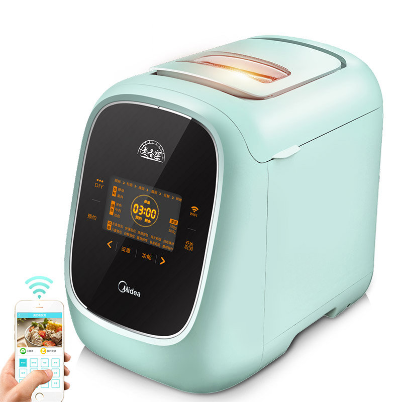 面包机多士炉美的mideammtss1501面包机智能家用全自动撒料智能wifi