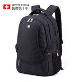瑞士军刀双肩包电脑包男女包中学生书包男士背包旅行(黑色)