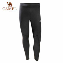 Camel/骆驼运动男款针织长裤 弹力透气快干速干时尚运动裤 A7S2X3112(黑色 3XL)