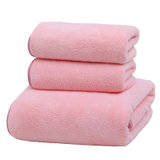 圣馨奴珊瑚绒毛巾浴巾三件套柔软吸水可单选毛巾浴巾(粉色珊瑚绒单条毛巾)