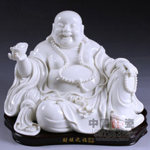 中国龙瓷 弥勒佛像德化白瓷*工艺艺术瓷器商务礼品摆件财旺之福(弥勒)ZGB0011