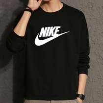 Nike耐克男装 春季新款运动服跑步训练休闲服舒适圆领长袖T恤时尚外套潮流套头衫CI6292-010(黑色 XXL)