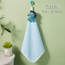 擦手巾小毛巾方巾可挂式可爱儿童家用吸水卫生间厨房手帕(恐龙（1条装）)