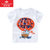 儿童韩版卡通印花莱卡短袖棉质贴身透气T恤上衣(140（偏小一码） 白色气球)