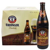 德国原装进口Erdinger艾丁格小麦黑啤酒500ML*12瓶装整箱 爱尔丁格精酿(12瓶装【整箱，带原箱】)