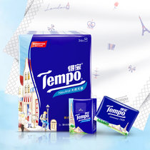 得宝(Tempo)手帕纸迷你小包4层7张*36 欧式印花小包纸巾 天然无香
