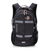 瑞士军刀欧美时尚休闲双肩包时尚商务背包旅行包15.6寸黑色SW8350(黑色)