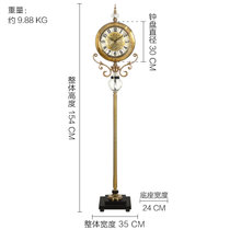 汉时立式钟欧式轻奢复古钟表实木装饰创意客厅落地钟摆饰钟HG6006(红铜色HG6008 默认版本)