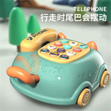JuLeBaby聚乐宝贝婴儿童玩具仿真电话机座机男女宝宝音乐早教0-1岁12个月(猫咪电话机【薄荷绿】)