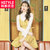 韩都衣舍2017韩版女装夏装新款显瘦条纹吊带连衣裙OY6353莯0328(黄色 XS)