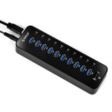 奥睿科（ORICO） P10-U3 10口USB3.0 HUB 高速扩展集线器分线器 带电源(黑色 P10-U3)