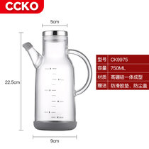 ccko玻璃油壶防漏装油瓶油罐厨房家用酱油调味醋调料壶欧式壸CK9975(CK9975玻璃油壶750ml)