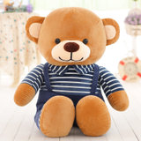 可爱背带熊毛绒玩具泰迪熊公仔娃娃女生男生圣诞节生日礼物(蓝色背带熊 80厘米)