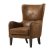 【百伽】美式经典 麂皮绒布艺 客厅单人沙发椅 怀旧休闲椅 棕色