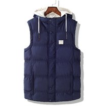 威路曼马甲男2017纯色外套秋冬时尚棉马夹修身加厚衣青少年坎肩无袖背心(深蓝色 XXL)