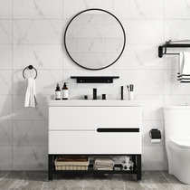 北欧浴室柜现代简约卫生间洗漱洗脸洗手盆柜组合台面柜防雾智能镜(水龙头)