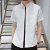 2021新款学生短袖衬衫男士格子潮流休闲夏季上衣服装男士短袖衬衫(1811DX白色 L)