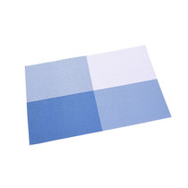 长方形西餐垫 pvc餐垫桌垫盘垫 防水防滑碗垫子【2块装】(蓝色 长宽约为45.3cm*29.8cm)