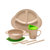 壳氏唯 幼儿园环保儿童餐具套装 创意稻壳宝宝 筷叉勺吸盘碗(三格碟款-绿色)