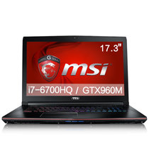 微星(MSI)GE72 6QD-001XCN 17.3英寸游戏本(i7-6700HQ 8G 1T GTX960M GDDR5 2G 多彩背光) 黑色