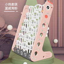 儿童书架儿家用绘本架一体落地简约置物架宝宝玩具收纳架小型书柜(小鸡六层书架（夏威夷粉） 默认版本)