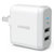 Anker 24W2口USB双口充电器插头iPhone iPad手机平板智能快充(白色)