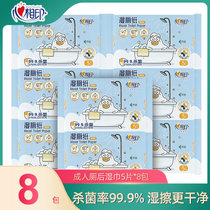 心相印小刘鸭湿厕纸卫生湿巾湿纸巾私处护理清洁抑菌5片装湿巾(8包)