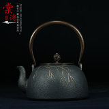 棠诗铁壶铸铁无涂层日本南部茶道茶具铜盖礼品烧水壶养生煮水茶壶