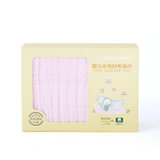 全棉时代婴儿浴巾6层95*95cm粉色1条/盒包边款 国美超市甄选