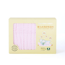 全棉时代婴儿浴巾6层95*95cm粉色1条/盒包边款 真快乐超市甄选