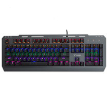 雷柏（Rapoo） GK500 机械键盘 有线键盘 游戏键盘 104键混光键盘 吃鸡键盘 电脑键盘 黑色 红轴