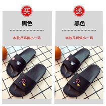 【买一送一】拖鞋女四季室内防滑居家情侣软底外穿塑料浴室凉拖鞋(黑色 黑色 36-37送38-39)