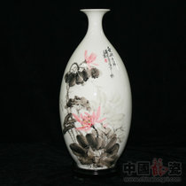 中国龙瓷 花瓶开业礼品家居装饰办公客厅瓷器摆件高档工艺商务礼品德化手绘陶瓷 LPF3550LPF3550