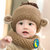 秋冬婴儿毛线帽0儿童3宝宝帽子6围巾两件套装12个月小孩加绒1-2岁(卡其)