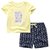 棉果果2021夏季新款儿童短袖套装男女宝宝T恤短裤套装夏装1-5岁(80cm 黄色字母397)