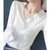 SUNTEK潮牌女装t恤长袖V领上衣白色2022新款早春季春装修身内搭体恤(2XL 纯白色)