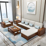 实木沙发客厅家具现代中式储物简约小户型经济型布艺沙发贵妃组合6036([储物+海绵]三人位)