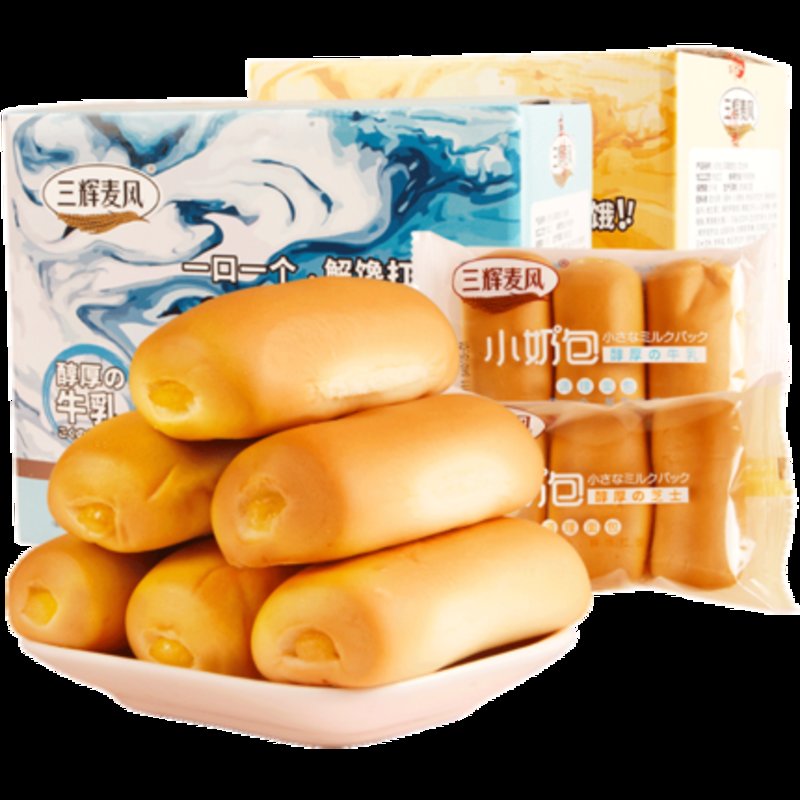 三辉麦风小奶包夹心芝士代餐面包软休闲零食醇厚芝士味