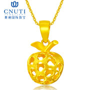 CNUTI粤通国际珠宝黄金吊坠 足金苹果项坠 圣诞节苹果礼物 新年 约2.86克