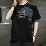 短袖T恤韩版潮流潮牌2021年夏季新款夏装青少年纯棉上衣T(黑色 M)