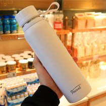 ins简约保温杯男士带茶隔情侣女学生水杯高颜值304不锈钢泡茶杯子(850ml 艾克保温壶（白） 送 杯刷 贴纸)