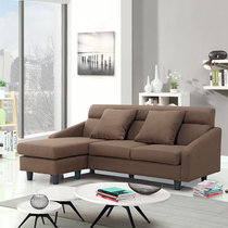 日式布艺沙发组合可拆洗北欧小户型客厅沙发实木三人咖啡厅卡座(咖啡色 169*72*73cm)