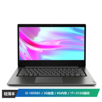 联想（Lenovo）扬天V14-14商务办公轻薄笔记本电脑 酷睿十代定制i5-1035G1 8G内存 1T+512G固态 2G独显