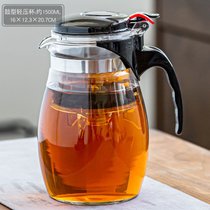 大容量飘逸杯泡茶壶家用办公茶具茶杯茶水分离过滤耐热玻璃冷水壶(大容量《鼓型1500ml》飘逸杯)