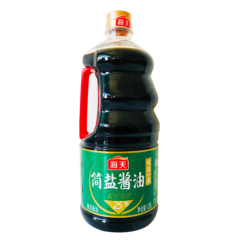 海天简盐酱油128l降低盐分酿造酱油1桶