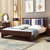 恒兴达 橡胶木实木床新现代中式1.8米双人床主卧简约软包床软靠大婚床卧室家具(1.8*2米紫檀色 单床)第2张高清大图