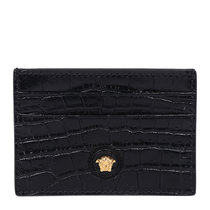 Versace中性黑色皮革美杜莎装饰卡包卡夹礼盒DPN2467-DCOV5黑色 时尚百搭