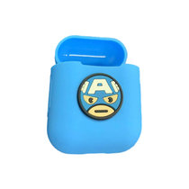 Airpods保护套Airpods1/2代苹果无线蓝牙卡通漫威耳机套防摔硅胶收纳壳(Q版美国队长 Airpods1/2代)