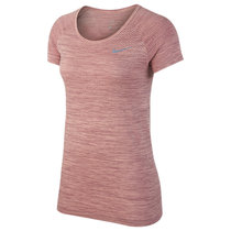 Nike耐克女装2017夏季DF KNIT TOP圆领跑步健身短袖T恤831499-204(粉红色 XL)